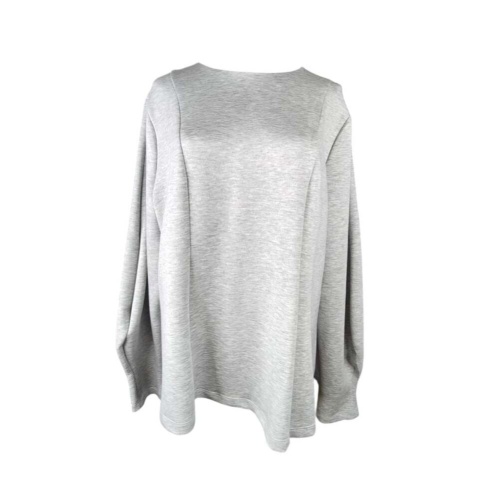 Scoop Gray Long Sleeve Draped Pullover Sweater with Keyhole Back Sz. XXL NWT